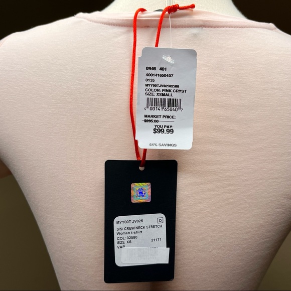 Roberto Cavalli Peach Pink Snakeskin Logo T Shirt Size XS Designer Sexy - Picture 12 of 14